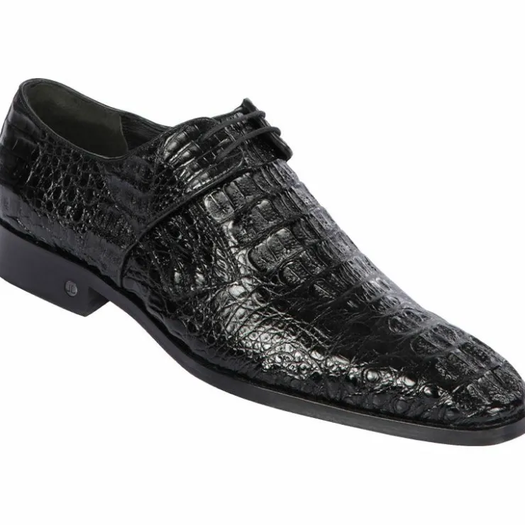 Cheap Lombardy Caiman Hornback Dress Shoes Black