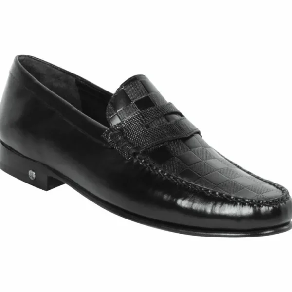 lombardy_checkered_calfsk_0.webp Outlet Lombardy Checkered Calfskin & Lizard Penny Loafers Black