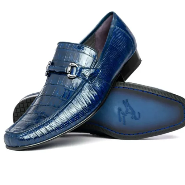los_altos_caiman_amp_liza_1-1.webp Online Los Altos Boots Los Altos Caiman & Lizard Bit Loafers Navy Blue