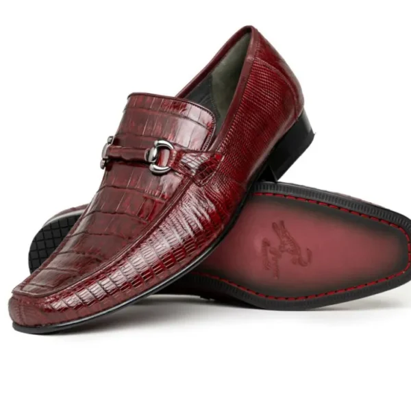 Hot Los Altos Boots Los Altos Caiman & Lizard Bit Loafers Burgundy