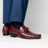 Hot Los Altos Boots Los Altos Caiman & Lizard Bit Loafers Burgundy