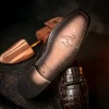 Store Los Altos Boots Los Altos Caiman & Lizard Bit Loafers Brown