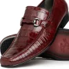 Hot Los Altos Boots Los Altos Caiman & Lizard Bit Loafers Burgundy