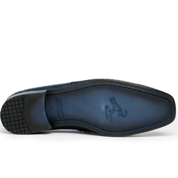 los_altos_caiman_amp_liza_3-1.webp Online Los Altos Boots Los Altos Caiman & Lizard Bit Loafers Navy Blue