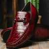 Hot Los Altos Boots Los Altos Caiman & Lizard Bit Loafers Burgundy