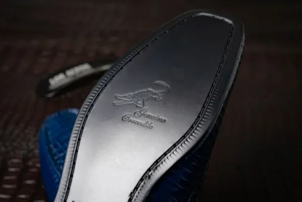 los_altos_caiman_amp_liza_7-1.webp Online Los Altos Boots Los Altos Caiman & Lizard Bit Loafers Navy Blue