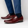 Hot Los Altos Boots Los Altos Caiman & Lizard Bit Loafers Burgundy