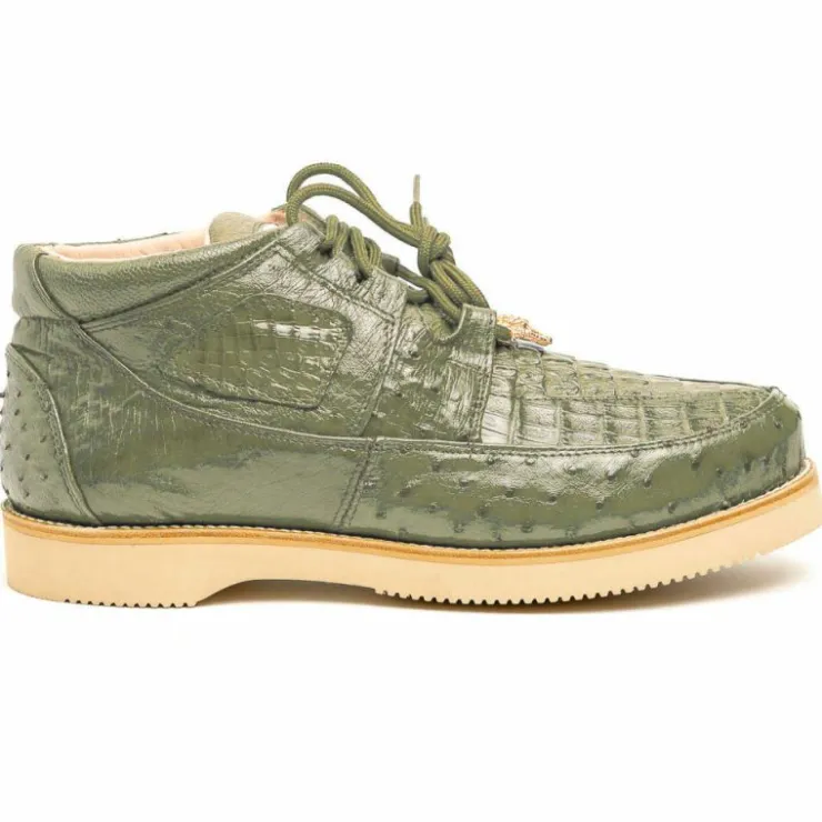 New Los Altos Boots Los Altos Caiman & Ostrich Casual Shoes Military Green MilitaryGreen