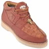 Store Los Altos Boots Los Altos Caiman Belly & Smooth Ostrich Shoes Cognac