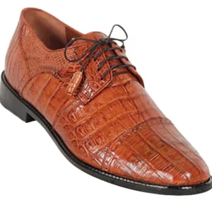 Discount Los Altos Boots Los Altos Caiman Belly Cap Toe Shoes Cognac