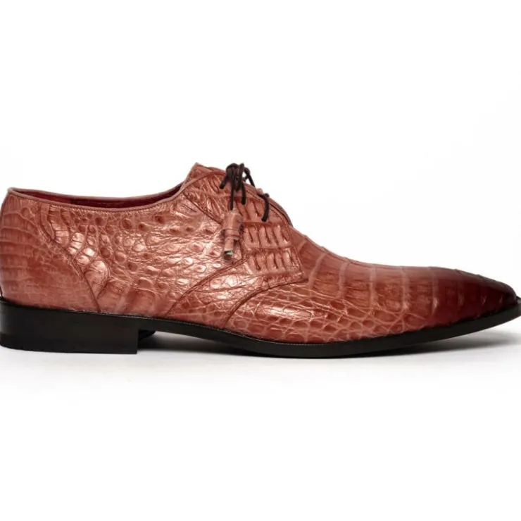 Online Los Altos Boots Los Altos Caiman Belly Derby Shoes Faded Cognac