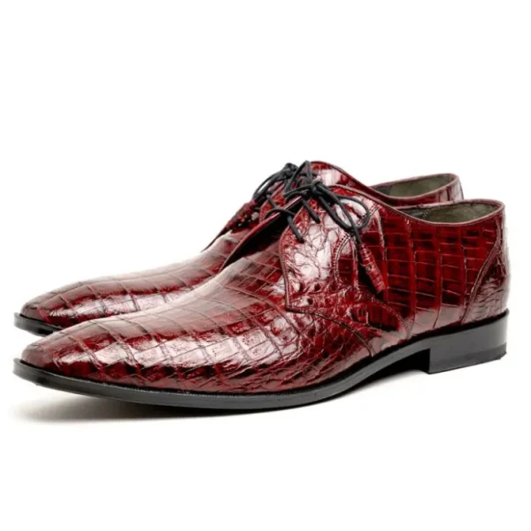 Hot Los Altos Boots Los Altos Caiman Belly Derby Shoes Burgundy