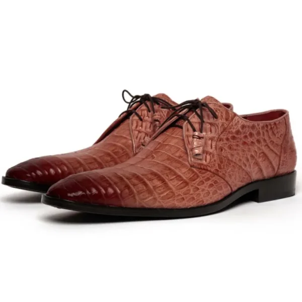 Online Los Altos Boots Los Altos Caiman Belly Derby Shoes Faded Cognac