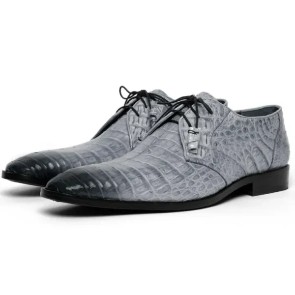 New Los Altos Boots Los Altos Caiman Belly Derby Shoes Faded Gray