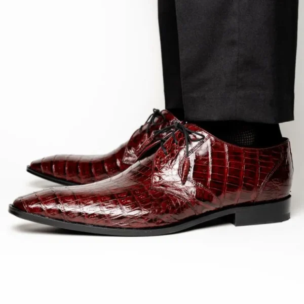 Hot Los Altos Boots Los Altos Caiman Belly Derby Shoes Burgundy