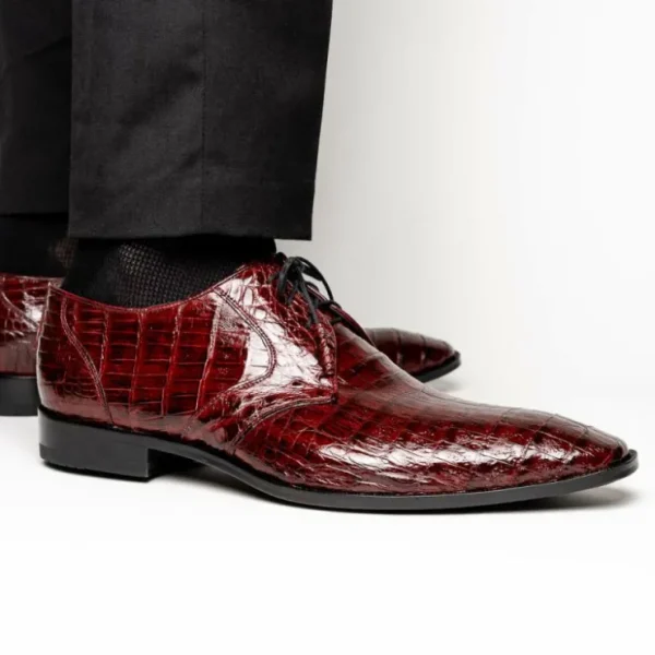 Hot Los Altos Boots Los Altos Caiman Belly Derby Shoes Burgundy