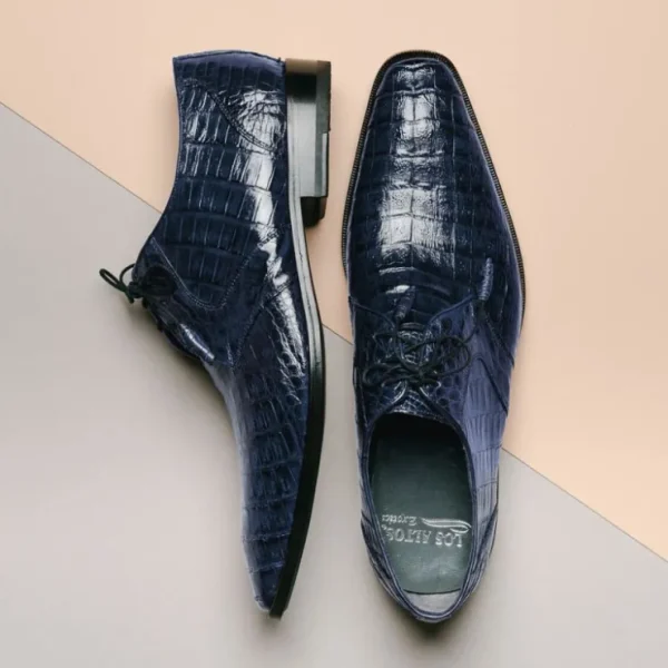 Flash Sale Los Altos Boots Los Altos Caiman Belly Derby Shoes Faded Navy