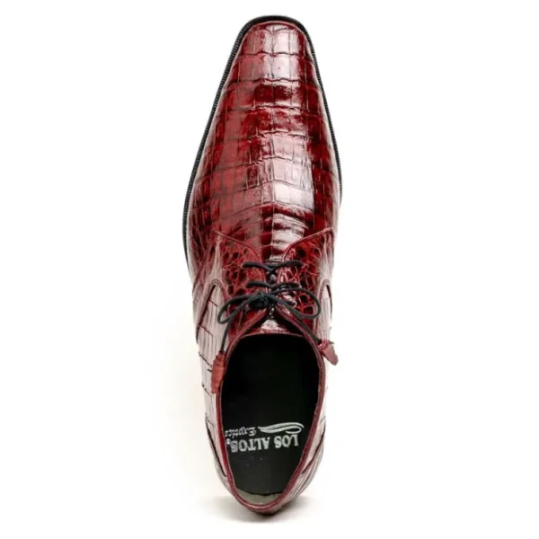 Hot Los Altos Boots Los Altos Caiman Belly Derby Shoes Burgundy