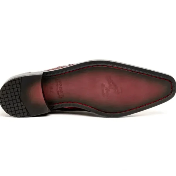 Hot Los Altos Boots Los Altos Caiman Belly Derby Shoes Burgundy