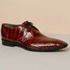 Hot Los Altos Boots Los Altos Caiman Belly Derby Shoes Burgundy