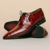 Hot Los Altos Boots Los Altos Caiman Belly Derby Shoes Burgundy