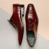 Hot Los Altos Boots Los Altos Caiman Belly Derby Shoes Burgundy