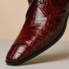 Hot Los Altos Boots Los Altos Caiman Belly Derby Shoes Burgundy