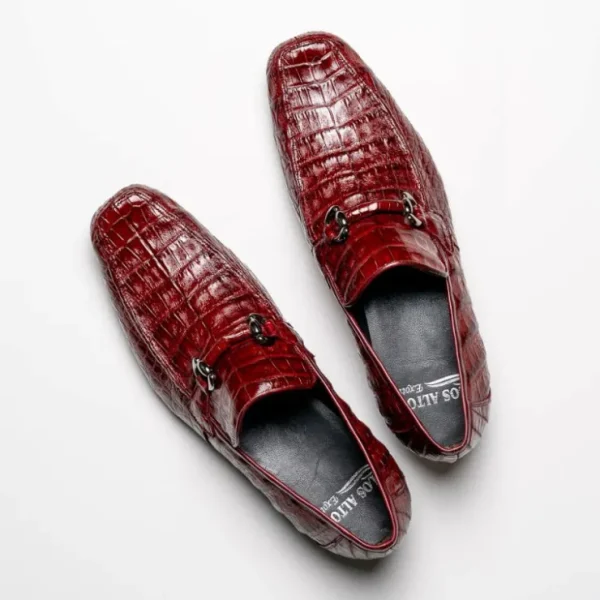 Store Los Altos Boots Los Altos Caiman Bit Loafers Burgundy