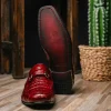 Store Los Altos Boots Los Altos Caiman Bit Loafers Burgundy