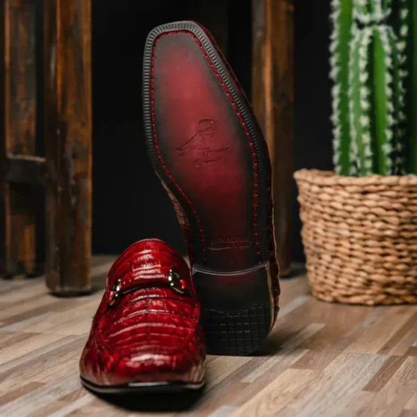 Store Los Altos Boots Los Altos Caiman Bit Loafers Burgundy