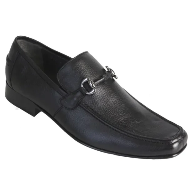 Shop Los Altos Boots Los Altos Deerskin Bit Loafers Black