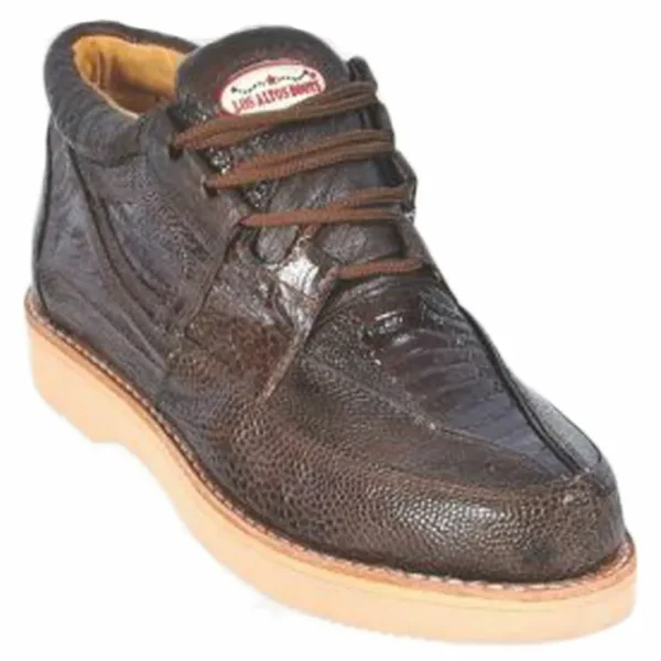 los_altos_ostrich_leg_cas_0-2.webp Clearance Los Altos Boots Los Altos Ostrich Leg Casual Shoes Brown