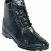 Online Los Altos Boots Los Altos Ostrich Leg High Top Sneakers Navy