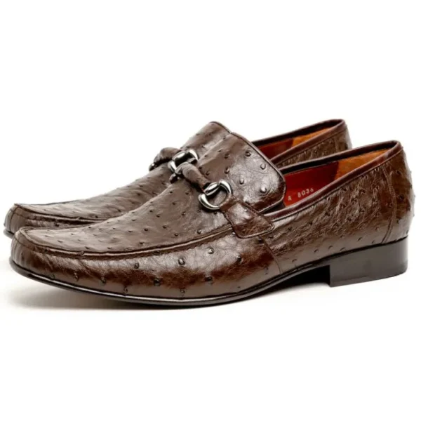 Store Los Altos Boots Los Altos Ostrich Quill Bit Loafers Brown