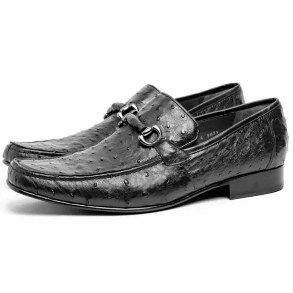 los_altos_ostrich_quill_b_1.webp Cheap Los Altos Boots Los Altos Ostrich Quill Bit Loafers Black