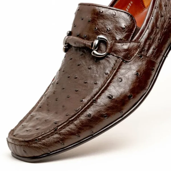 Store Los Altos Boots Los Altos Ostrich Quill Bit Loafers Brown