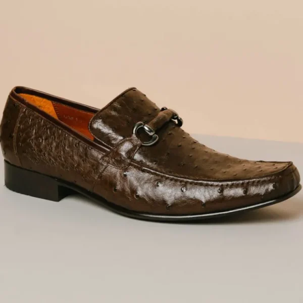 Store Los Altos Boots Los Altos Ostrich Quill Bit Loafers Brown