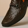 Store Los Altos Boots Los Altos Ostrich Quill Bit Loafers Brown