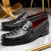 Cheap Marco di Milano Adro Caiman Crocodile / Lizard Bit Loafers Black