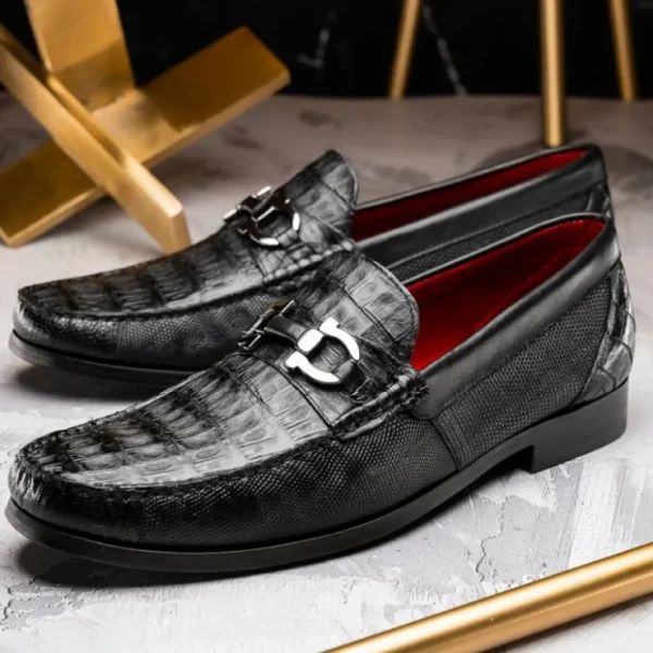 marco_di_milano_adro_caim_10-1.webp Cheap Marco di Milano Adro Caiman Crocodile / Lizard Bit Loafers Black