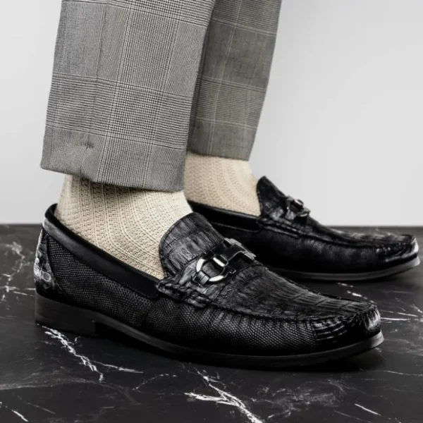 marco_di_milano_adro_caim_5-1.webp Cheap Marco di Milano Adro Caiman Crocodile / Lizard Bit Loafers Black