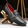 Cheap Marco di Milano Adro Caiman Crocodile / Lizard Bit Loafers Black