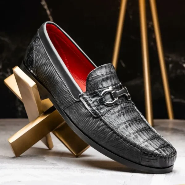 marco_di_milano_adro_caim_8-1.webp Cheap Marco di Milano Adro Caiman Crocodile / Lizard Bit Loafers Black
