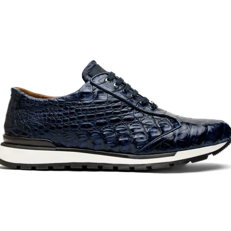 Best Sale Marco di Milano Alonzo Caiman Crocodile Sneakers Navy