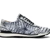 Shop Marco di Milano Alonzo Caiman Crocodile Sneakers Newspaper