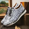 Shop Marco di Milano Alonzo Caiman Crocodile Sneakers Newspaper