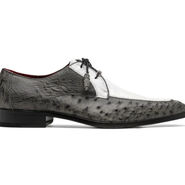 Online Marco di Milano Andretti Ostrich Leg Shoes White / Grey