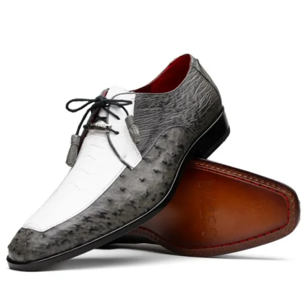 Online Marco di Milano Andretti Ostrich Leg Shoes White / Grey