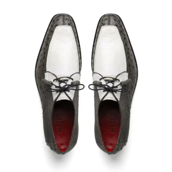 Online Marco di Milano Andretti Ostrich Leg Shoes White / Grey