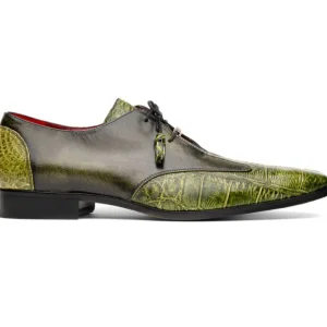 Clearance Marco di Milano Anzio Alligator & Calfskin Derby Green